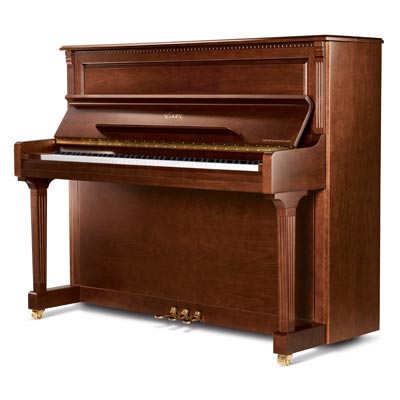 Das Essex Klavier EUP-123FL wird in edlem Nussbaum seidenmatt geliefert Das Nussbaum seidenmatt Furnier zeichnet dieses Instrument aus und ist bei Steinway Berlin zu haben